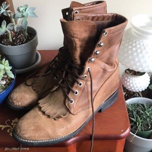ACME leather western paddock lace up boots